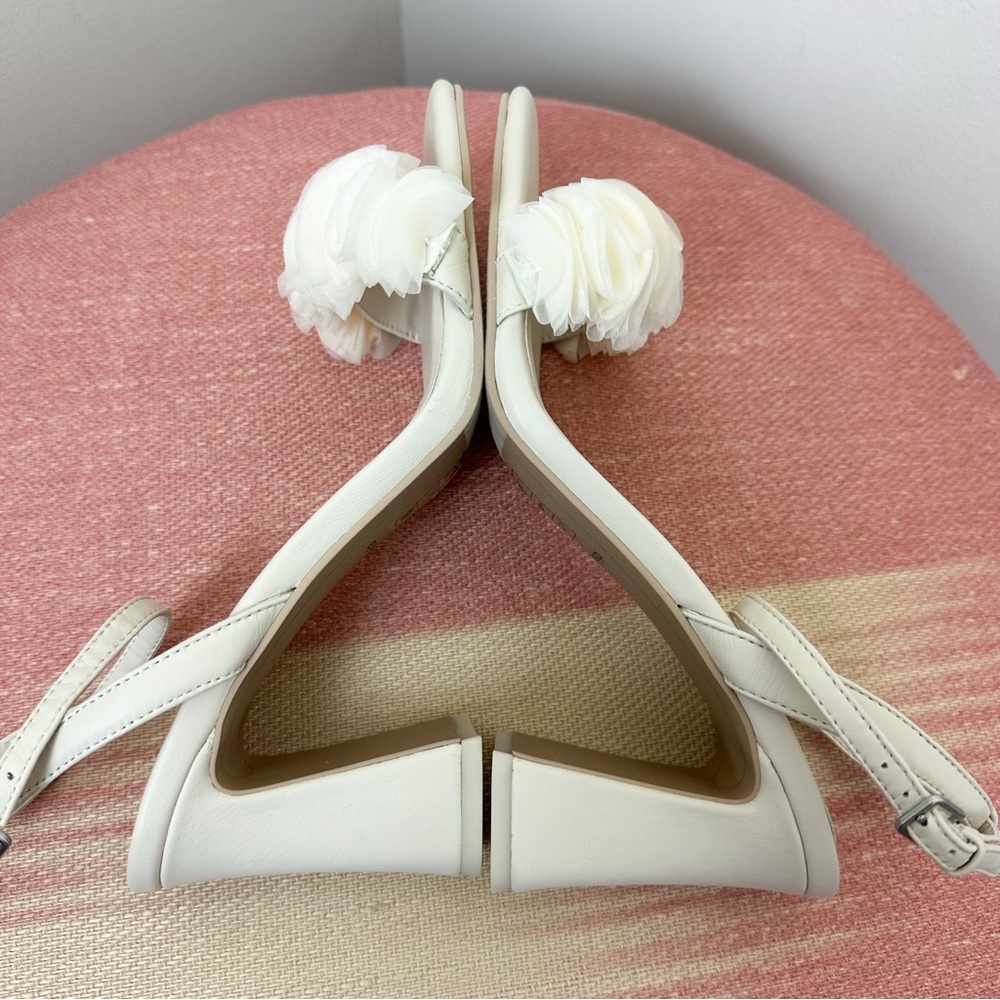 NWOT Dolce Vita Cream Ruffle Ankle-Strap Block Heel Sandals - Picture 4 of 15